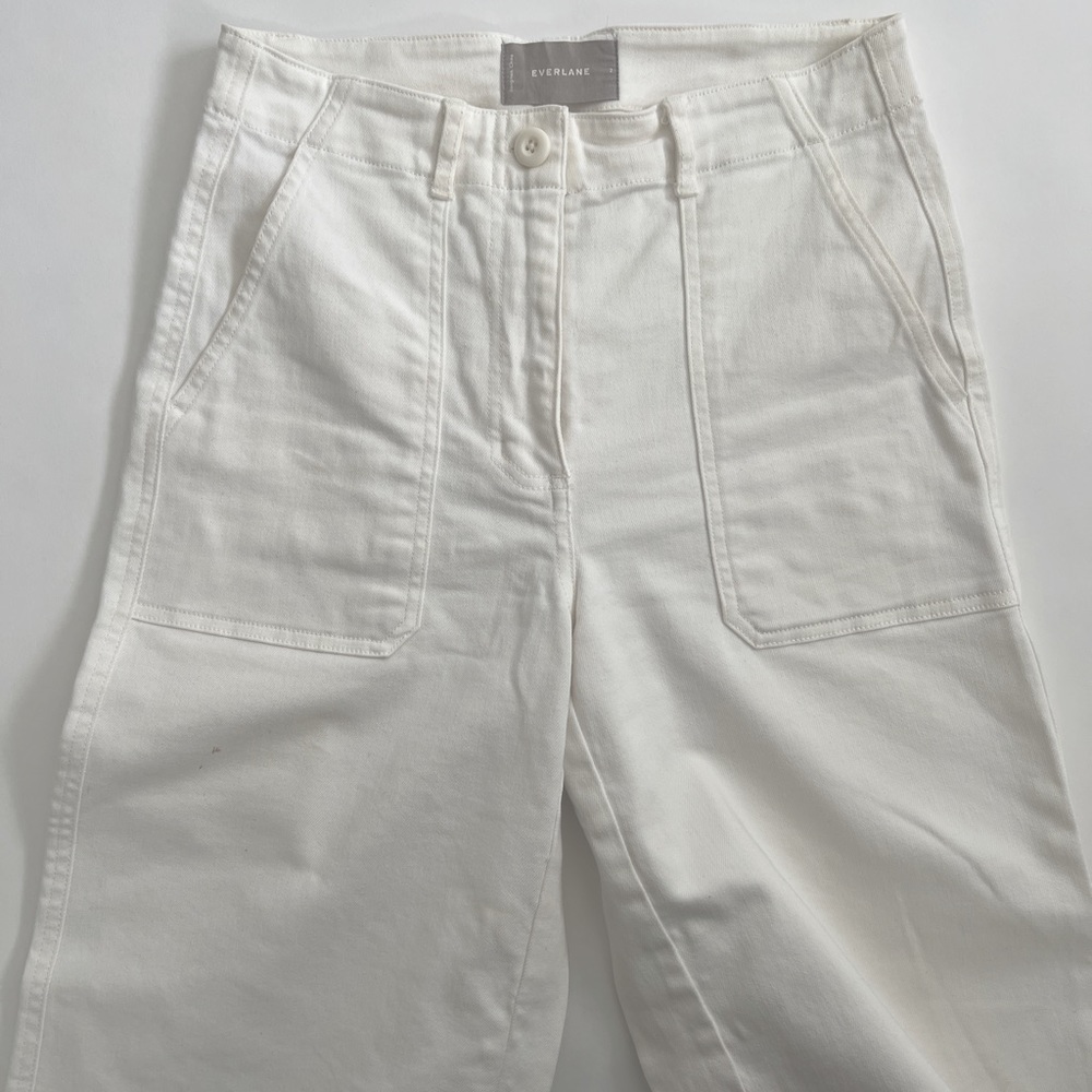 Everlane Womens Wide Leg Crop White Pant. Size 2.